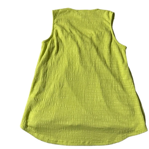 Cable and Gauge women's small neon green sleeveless v-neck  top - Picture 2 of 3